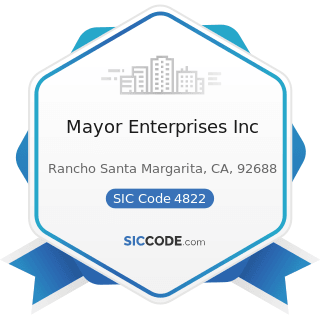 Mayor Enterprises Inc - SIC Code 4822 - Telegraph and other Message Communications