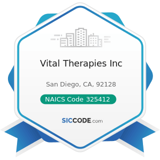 Vital Therapies Inc - NAICS Code 325412 - Pharmaceutical Preparation Manufacturing