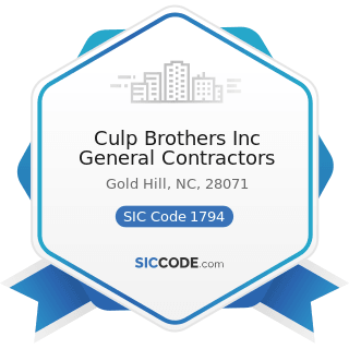 Culp Brothers Inc General Contractors - SIC Code 1794 - Excavation Work