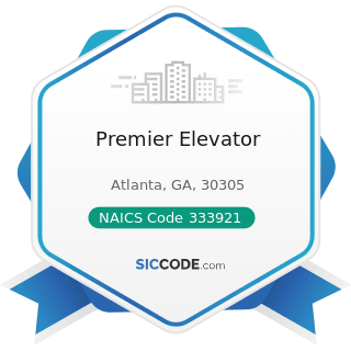 Premier Elevator - NAICS Code 333921 - Elevator and Moving Stairway Manufacturing