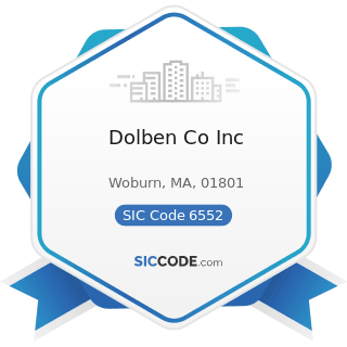 Dolben Co Inc - SIC Code 6552 - Land Subdividers and Developers, except Cemeteries