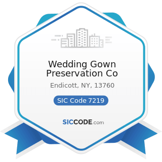 Wedding Gown Preservation Co - SIC Code 7219 - Laundry and Garment Services, Not Elsewhere...
