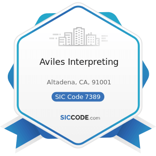 Aviles Interpreting - SIC Code 7389 - Business Services, Not Elsewhere Classified