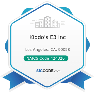 Kiddo's E3 Inc - NAICS Code 424320 - Men's and Boys' Clothing and Furnishings Merchant...