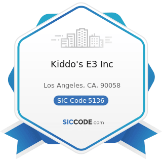 Kiddo's E3 Inc - SIC Code 5136 - Men's and Boy's Clothing and Furnishings