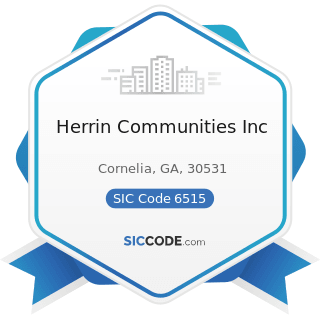 Herrin Communities Inc - SIC Code 6515 - Operators of Residential Mobile Home Sites