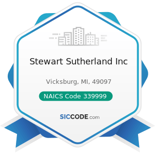 Stewart Sutherland Inc - NAICS Code 339999 - All Other Miscellaneous Manufacturing