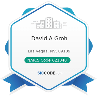 David A Groh - NAICS Code 621340 - Offices of Physical, Occupational and Speech Therapists, and...