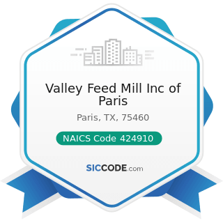 Valley Feed Mill Inc of Paris - NAICS Code 424910 - Farm Supplies Merchant Wholesalers