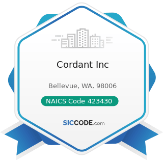 Cordant Inc - NAICS Code 423430 - Computer and Computer Peripheral Equipment and Software...