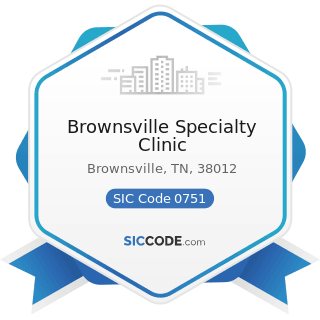 Brownsville Specialty Clinic - SIC Code 0751 - Livestock Services, except Veterinary