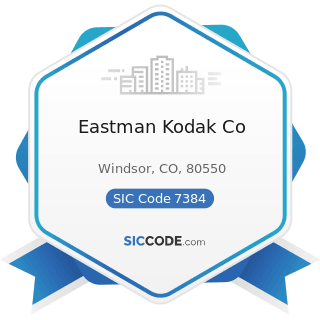 Eastman Kodak Co - SIC Code 7384 - Photofinishing Laboratories