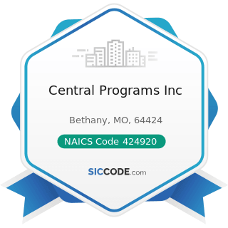 Central Programs Inc - NAICS Code 424920 - Book, Periodical, and Newspaper Merchant Wholesalers