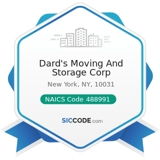 Dard's Moving And Storage Corp - NAICS Code 488991 - Packing and Crating