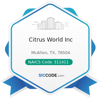 Citrus World Inc - NAICS Code 311411 - Frozen Fruit, Juice, and Vegetable Manufacturing