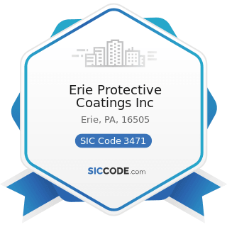 Erie Protective Coatings Inc - SIC Code 3471 - Electroplating, Plating, Polishing, Anodizing,...