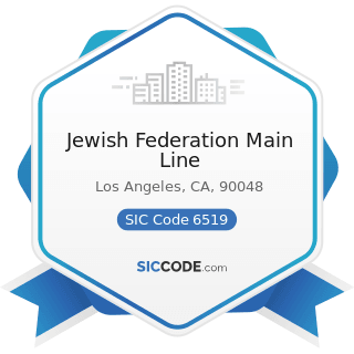 Jewish Federation Main Line - SIC Code 6519 - Lessors of Real Property, Not Elsewhere Classified