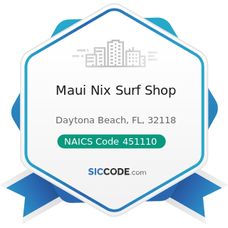 Maui Nix Surf Shop - NAICS Code 451110 - Sporting Goods Stores