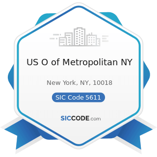US O of Metropolitan NY - SIC Code 5611 - Men's and Boys' Clothing and Accessory Stores