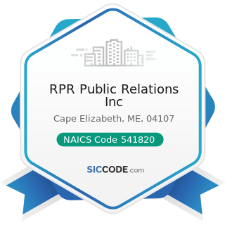 RPR Public Relations Inc - NAICS Code 541820 - Public Relations Agencies