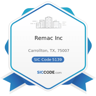 Remac Inc - SIC Code 5139 - Footwear