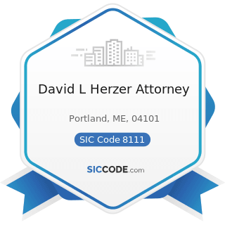 David L Herzer Attorney - SIC Code 8111 - Legal Services
