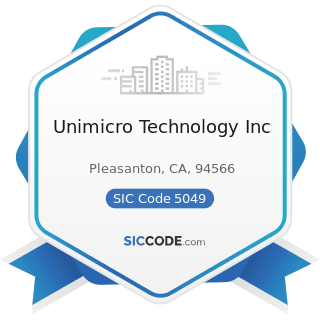 Unimicro Technology Inc - SIC Code 5049 - Professional Equipment and Supplies, Not Elsewhere...
