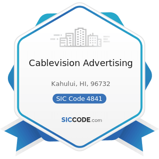 Cablevision Advertising - SIC Code 4841 - Cable and other Pay Television Services