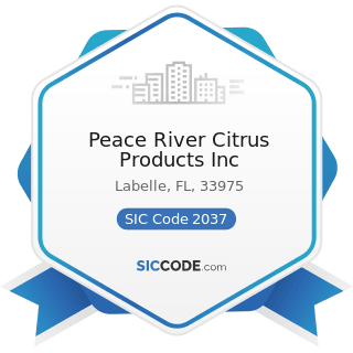 Peace River Citrus Products Inc - SIC Code 2037 - Frozen Fruits, Fruit Juices, and Vegetables