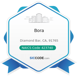 Bora - NAICS Code 423740 - Refrigeration Equipment and Supplies Merchant Wholesalers