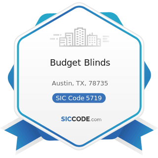 Budget Blinds - SIC Code 5719 - Miscellaneous Home Furnishings Stores