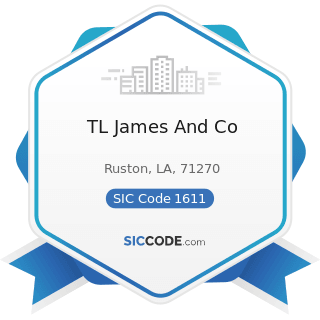 TL James And Co - SIC Code 1611 - Highway and Street Construction, except Elevated Highways