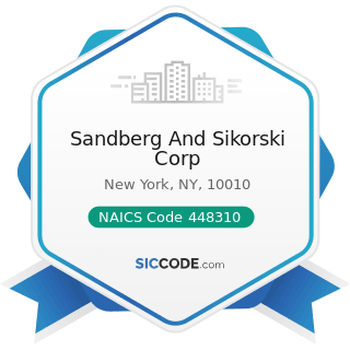 Sandberg And Sikorski Corp - NAICS Code 448310 - Jewelry Stores
