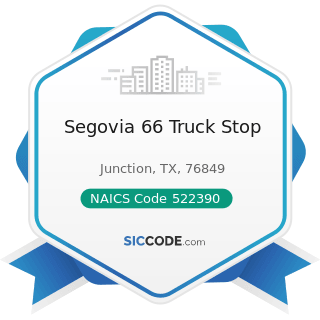 Segovia 66 Truck Stop - NAICS Code 522390 - Other Activities Related to Credit Intermediation