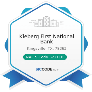 Kleberg First National Bank - NAICS Code 522110 - Commercial Banking