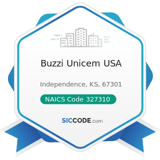 Buzzi Unicem USA - NAICS Code 327310 - Cement Manufacturing