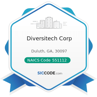 Diversitech Corp - NAICS Code 551112 - Offices of Other Holding Companies