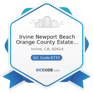 Irvine Newport Beach Orange County Estate Planning Living TR - SIC Code 6733 - Trusts, except...