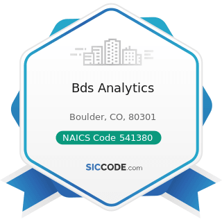 Bds Analytics - NAICS Code 541380 - Testing Laboratories and Services