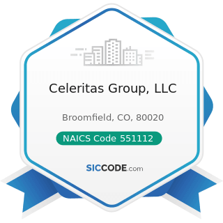 Celeritas Group, LLC - NAICS Code 551112 - Offices of Other Holding Companies