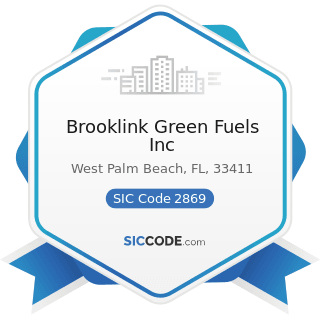 Brooklink Green Fuels Inc - SIC Code 2869 - Industrial Organic Chemicals, Not Elsewhere...