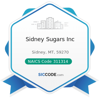Sidney Sugars Inc - NAICS Code 311314 - Cane Sugar Manufacturing