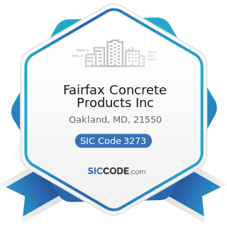 Fairfax Concrete Products Inc - SIC Code 3273 - Ready-Mixed Concrete