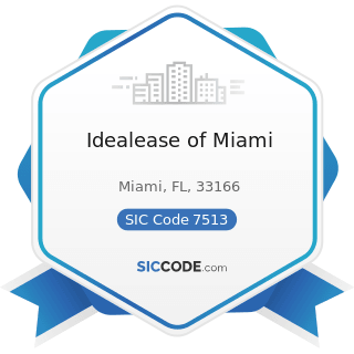 Idealease of Miami - SIC Code 7513 - Truck Rental and Leasing without Drivers