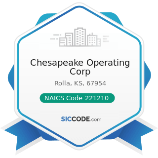 Chesapeake Operating Corp - NAICS Code 221210 - Natural Gas Distribution