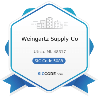 Weingartz Supply Co - SIC Code 5083 - Farm and Garden Machinery and Equipment