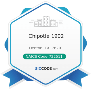 Chipotle 1902 - NAICS Code 722511 - Full-Service Restaurants