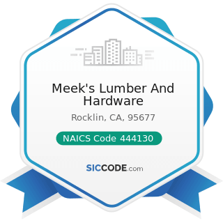 Meek's Lumber And Hardware - NAICS Code 444130 - Hardware Stores