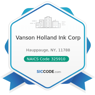 Vanson Holland Ink Corp - NAICS Code 325910 - Printing Ink Manufacturing