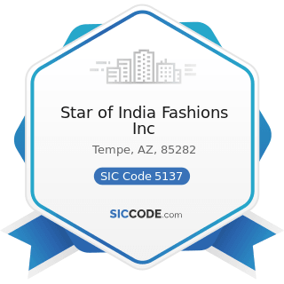 Star of India Fashions Inc - SIC Code 5137 - Women's, Children's, and Infants' Clothing and...